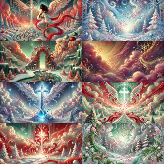 Heavenly Christmas Background Bundle